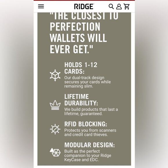 RIDGE minimalist wallet gunmetal Cash Strap New in box FIRM ON PRICE - Picture 14 of 16